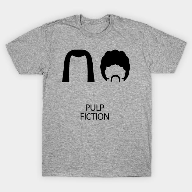 Pulp Fiction Haircuts Movie Silhouette T-Shirt by Rebus28